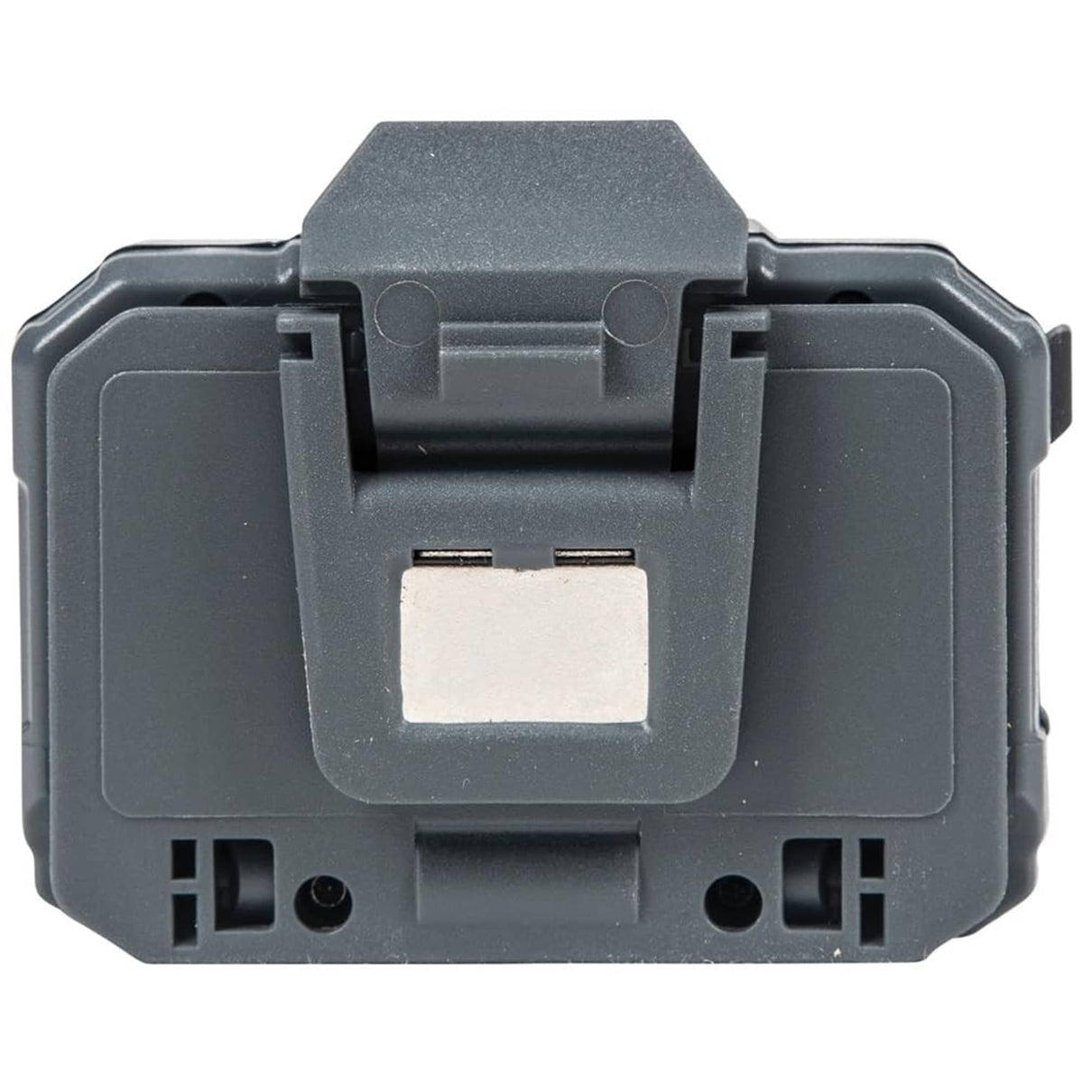 Rechargeable LED headlamp battery dock with metal charging contacts