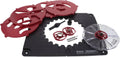 Inlay router template jig kit with black base plate and red circular templates