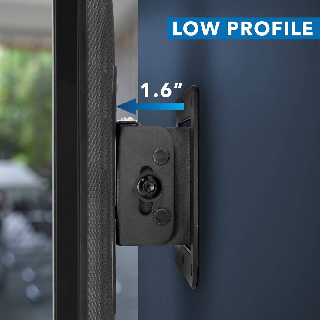 Low-profile TV wall mount with 1.6 in projection from wall and black mounting bracket