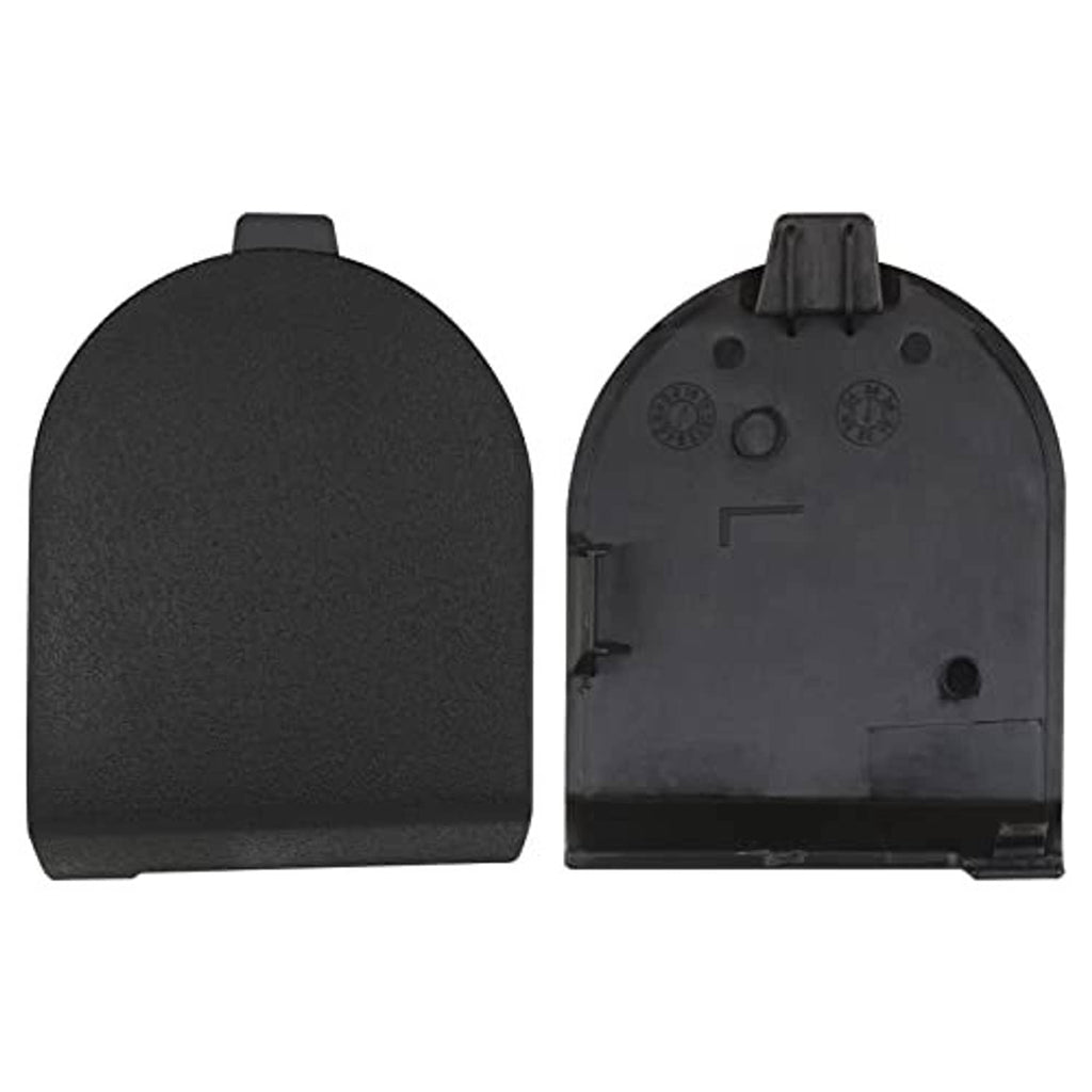 Seat belt anchor cover set: front textured cover and back plate with mounting clips, black