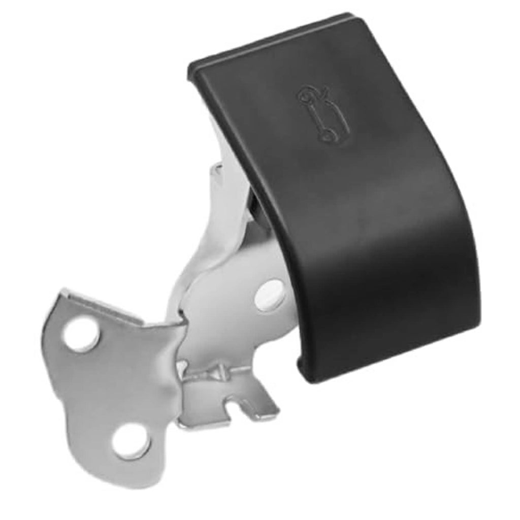 Internal hood release handle replacement with black plastic cap and metal mounting plate