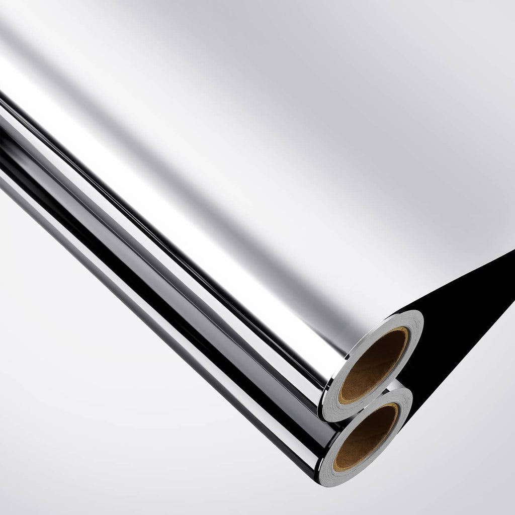 Silver reflective mirror sticker film rolls, smooth flexible mirror surface