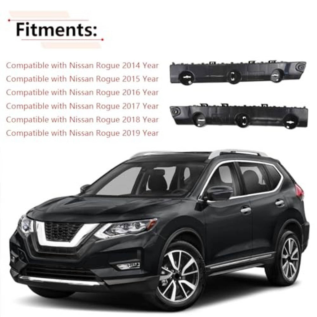 Black front bumper brackets shown together with mounting holes and tabs