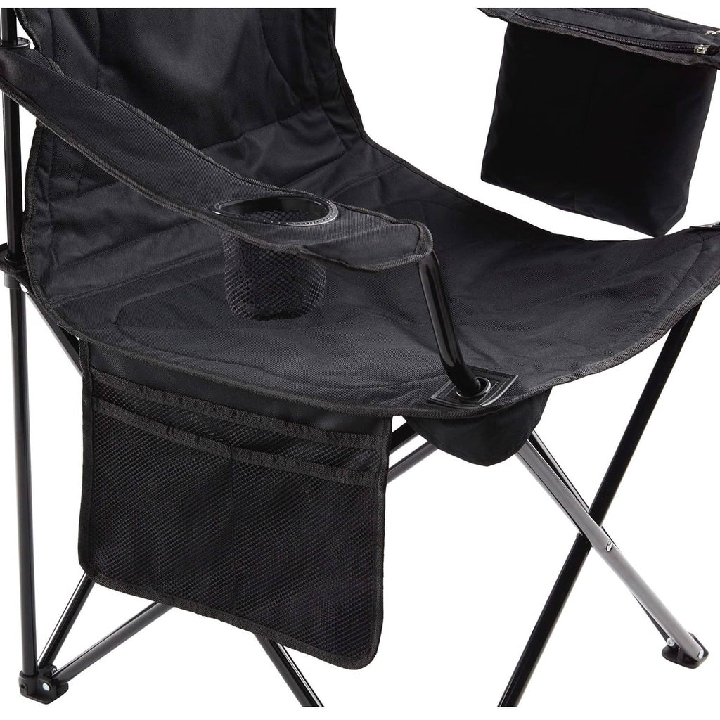 Coleman quad camp chair side cooler pocket with clear lid window and mesh panel