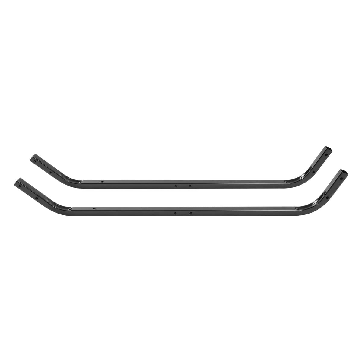 Black steel roof support struts, long front bars with drilled mounting holes