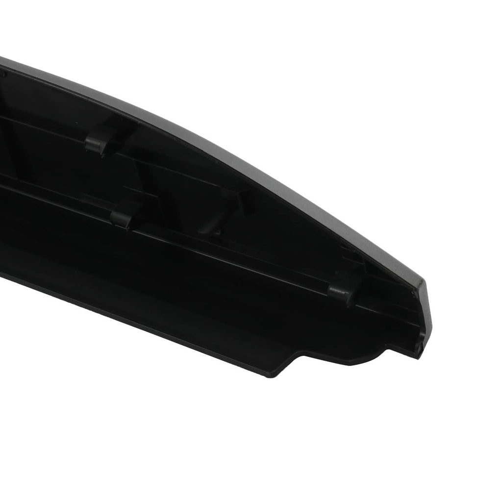 Black tailgate bed cap molding with integrated clips and curved edge