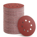 Sanding discs set: stacked 5-inch round abrasive pads with punched dust holes