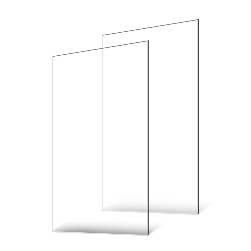 Clear acrylic plexiglass sheets, 24 x 48 in, 1/8 in thick, 2-pack