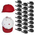 Black adhesive hat hooks set with multiple clip-style holders for baseball caps
