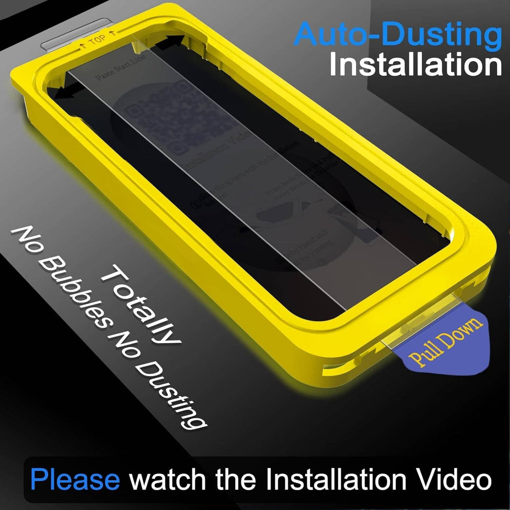 Auto-dusting installation tray with S25 Ultra privacy tempered glass screen protectors