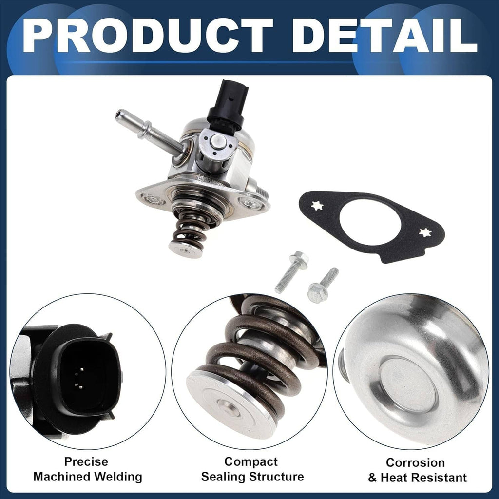 Fuel pump product detail with machined weld body, spring, and mounting gasket