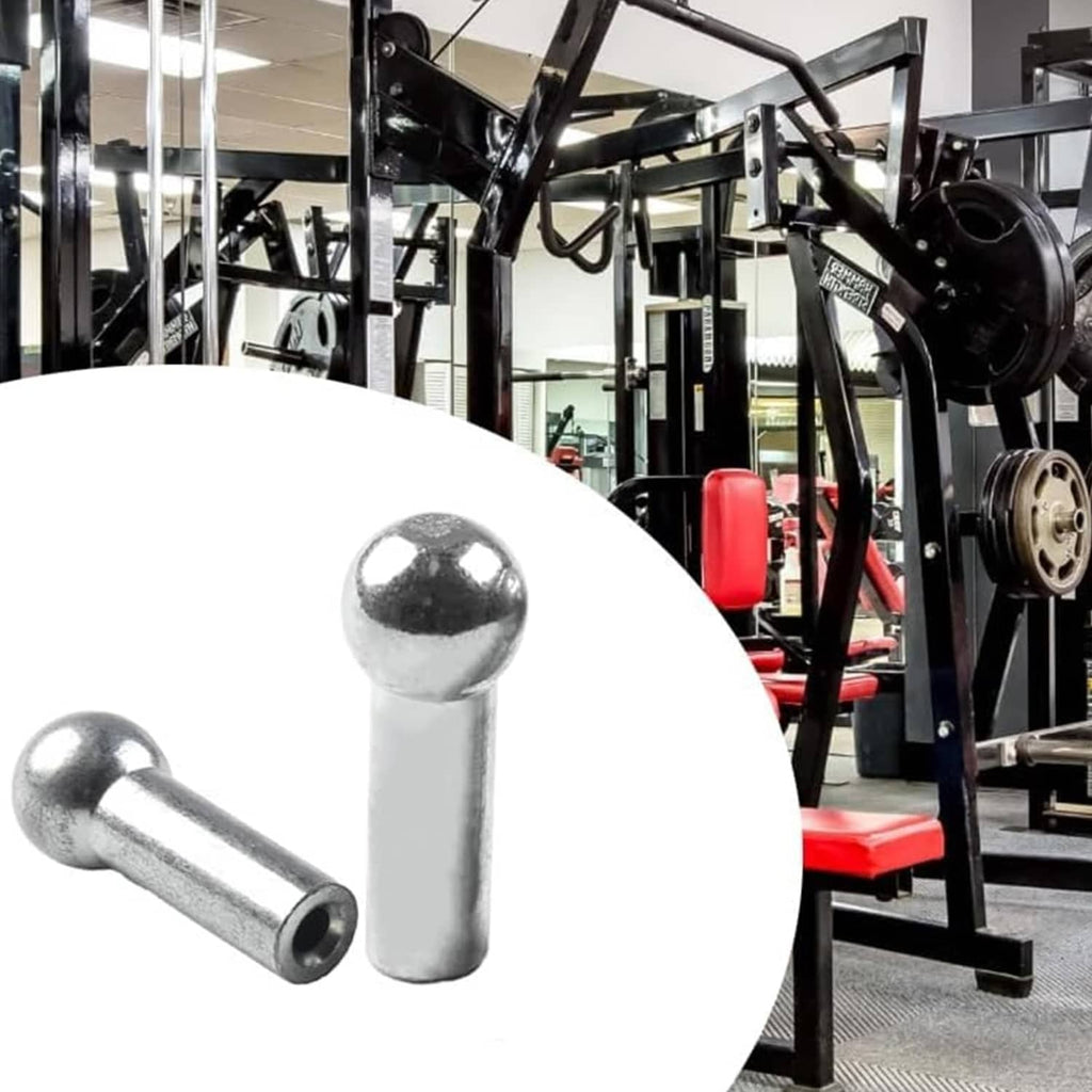 Single silver cable ball stopper terminal with round ball end and hollow shaft.