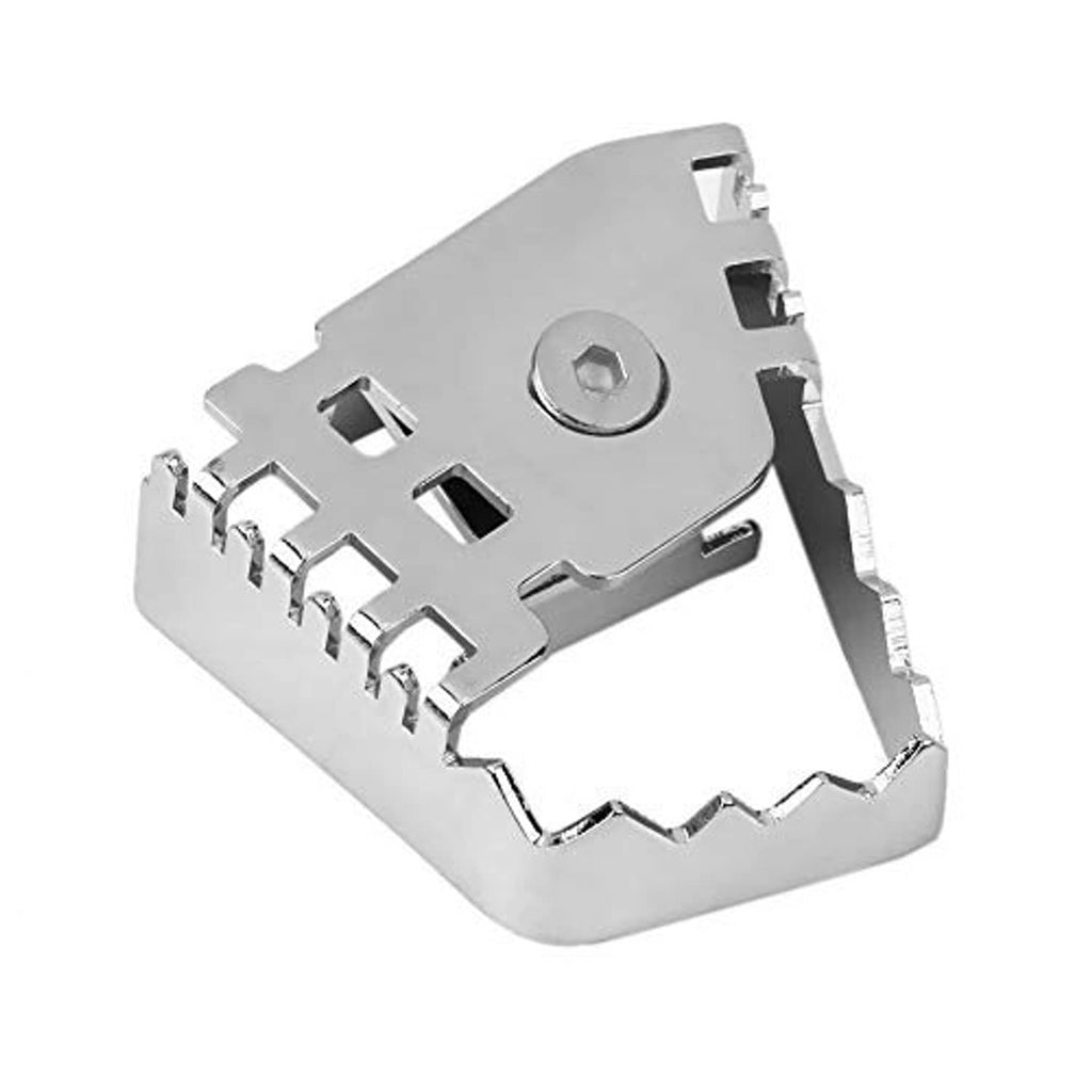 Stainless steel brake lever extension with fork-style side supports and hex bolt