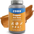 ZDBB copper anti-seize paste, 8 oz bottle with metal cap and copper paste smear