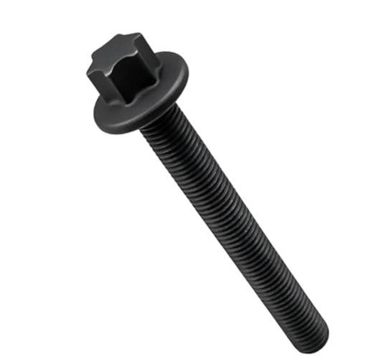 Black hex head cap screw bolt with threaded shaft, replacement engine camshaft sprocket bolt