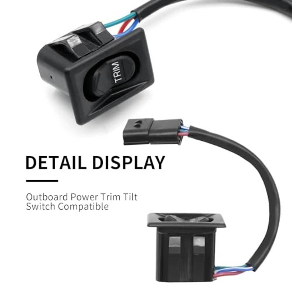 Black TRIM rocker switch with wiring harness and connector
