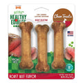 Roast beef flavored dog chew bone treats, Natural Healthy Edibles package front