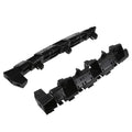 Black front bumper bracket pair, molded mounting points and clips