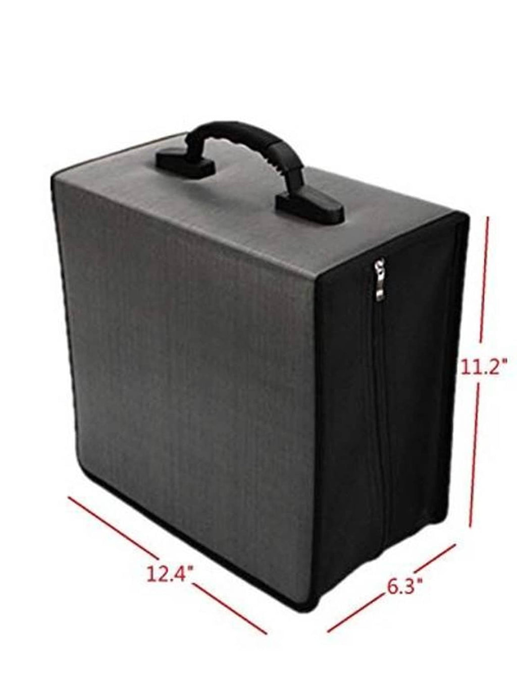 Gray CD/DVD case holder organizer with carry handle and zip side pocket