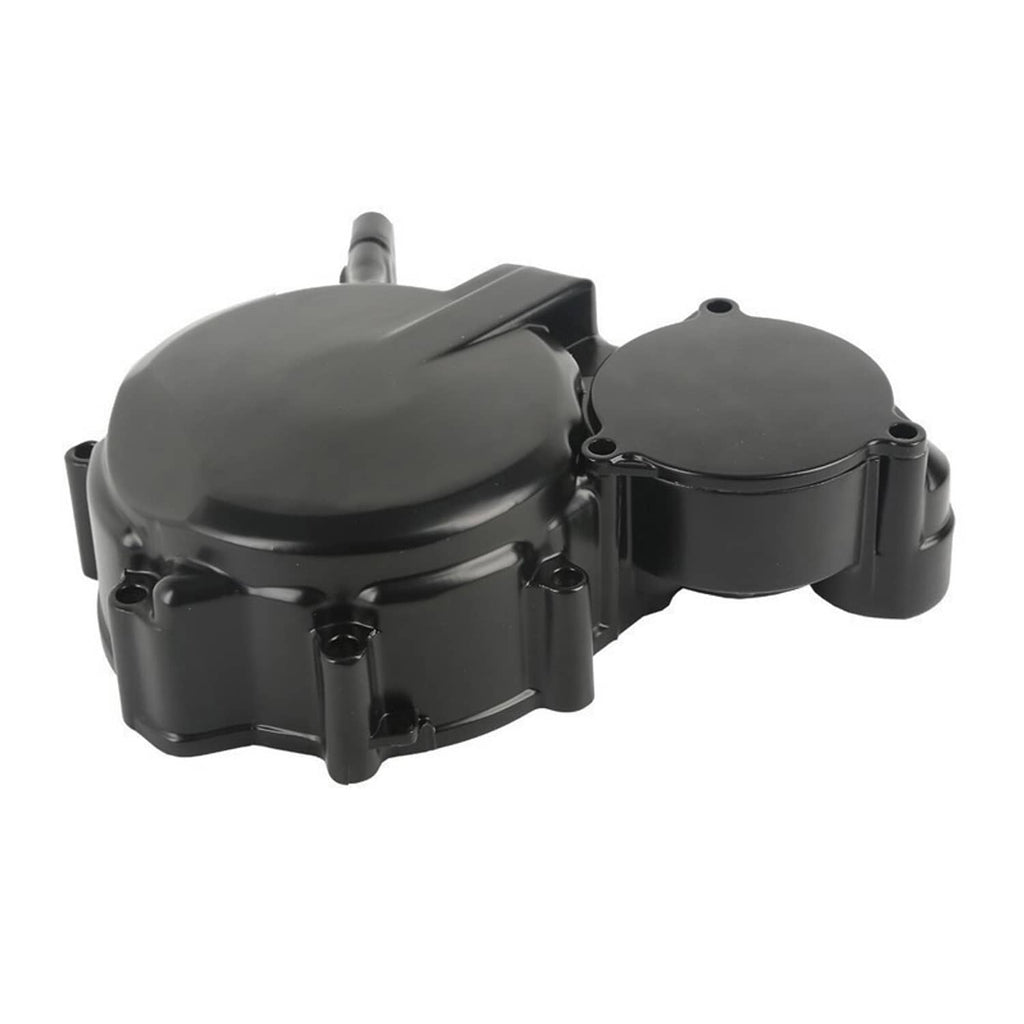 Gray-black aluminum engine cover with attached round cap