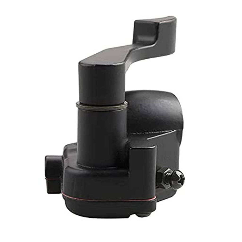 Black thumb throttle control with raised lever and rounded housing body