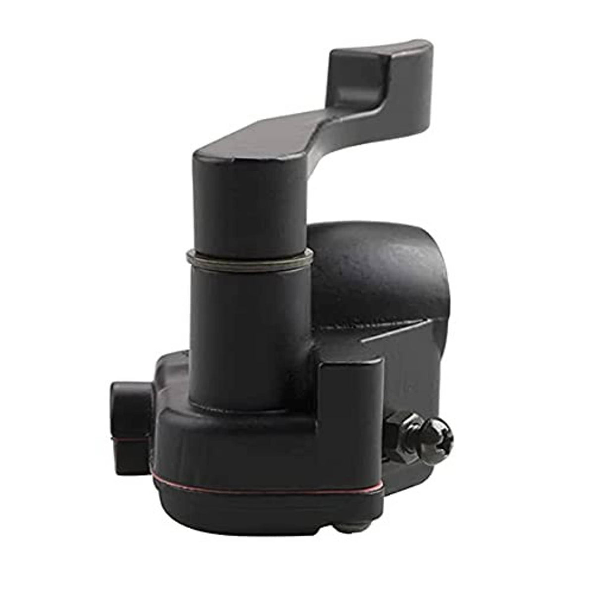 Black thumb throttle control with raised lever and rounded housing body