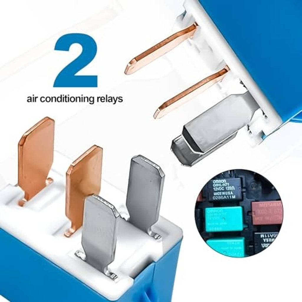2-pack 12V AC relay set, blue housing with copper spade terminals and 4 pins