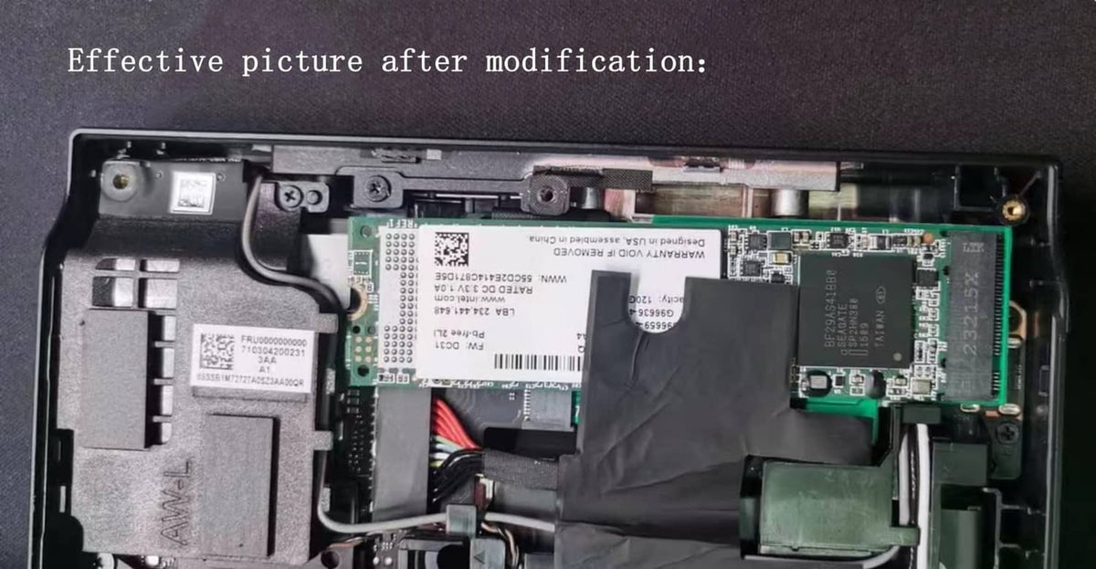 Handheld interior with green circuit board and black adapter module