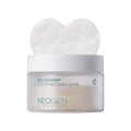 Skincare jar and heart-shaped pad labeled NEOGEN DERMALOGY heartleaf soothing daily mask