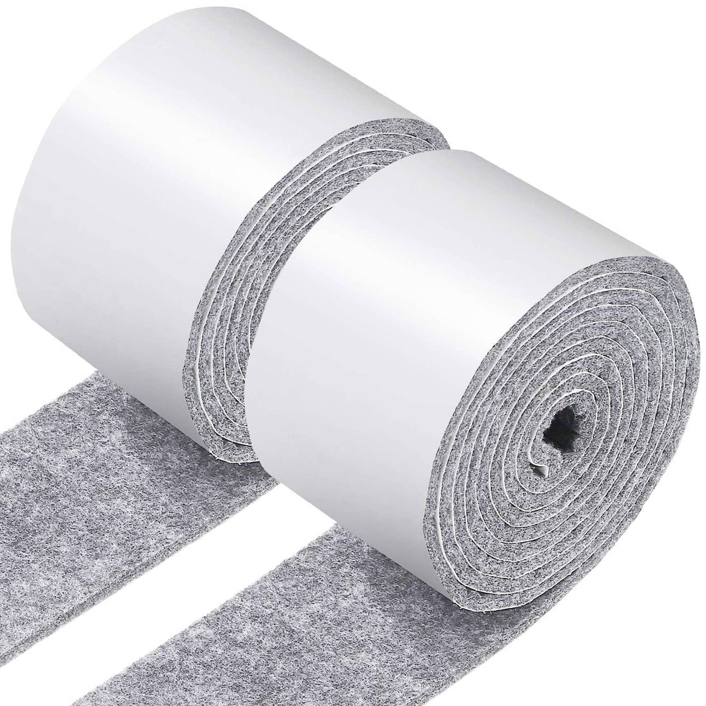 Light grey felt roll with adhesive backing, showing long cut strip section