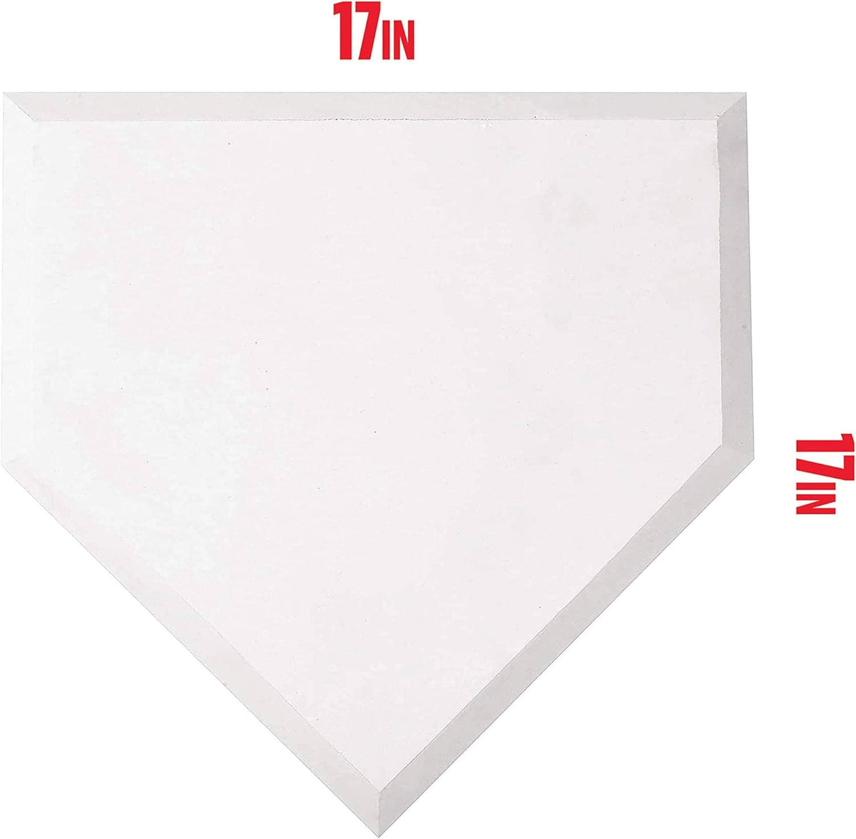 White 17 in rubber home plate base, throw-down portable field marker.