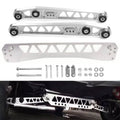 Rear lower control arm & subframe brace tie bar kit, silver aluminum with bushings
