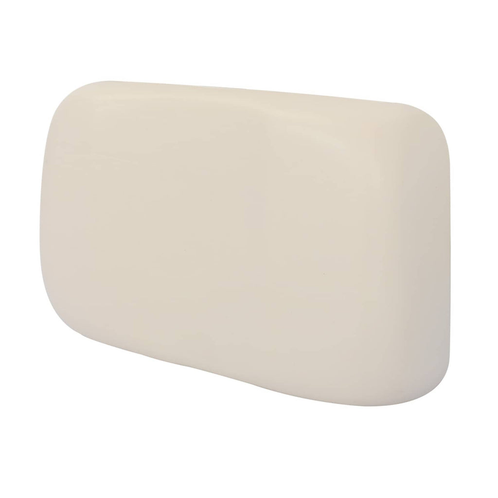 Off-white golf cart seat back cushion with curved edges and smooth surface