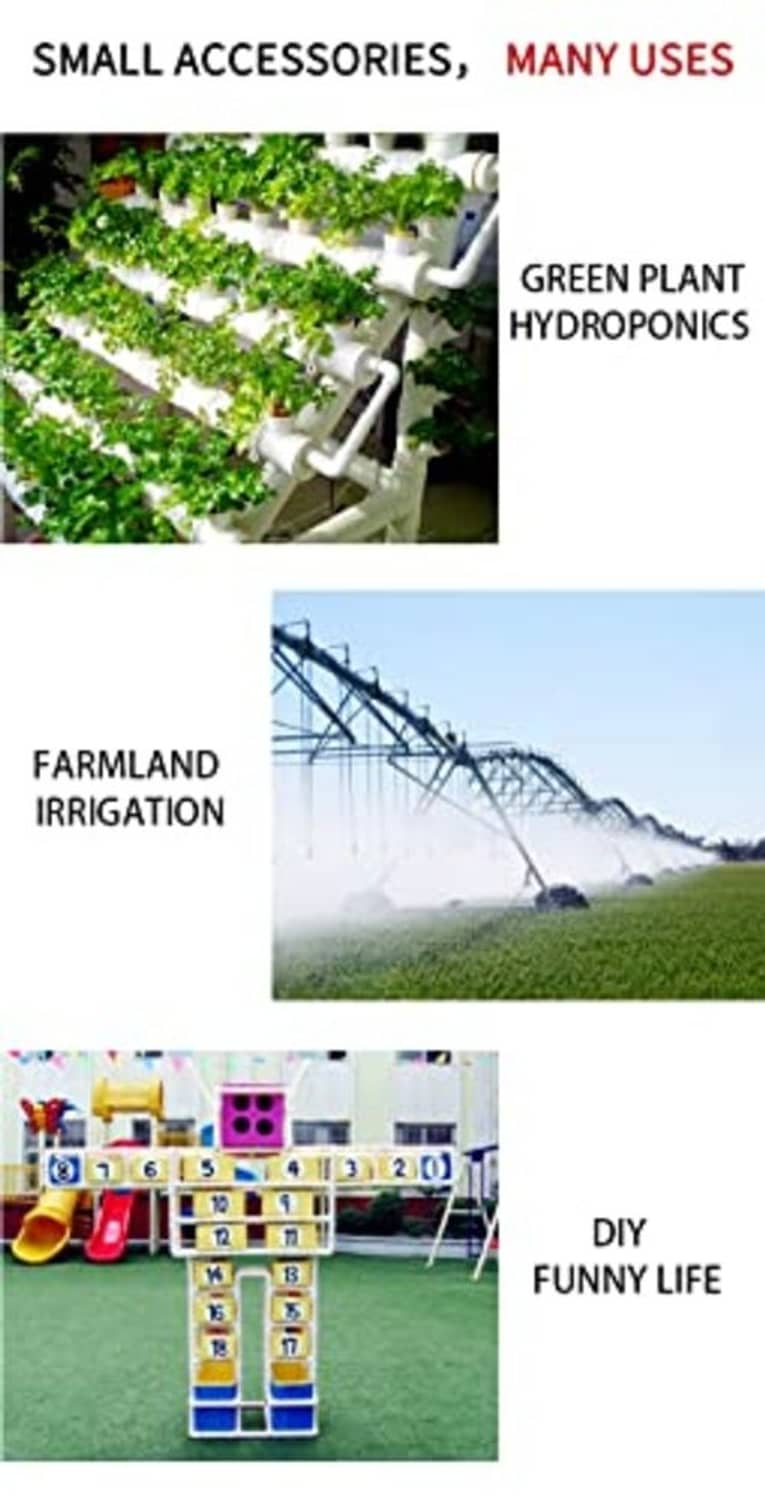 White PVC pipe end plugs used on garden irrigation and greenhouse tubing