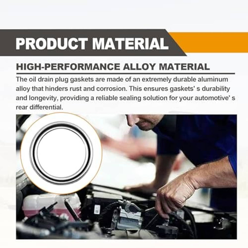 Metal crush washer gasket ring with alloy material callout graphic