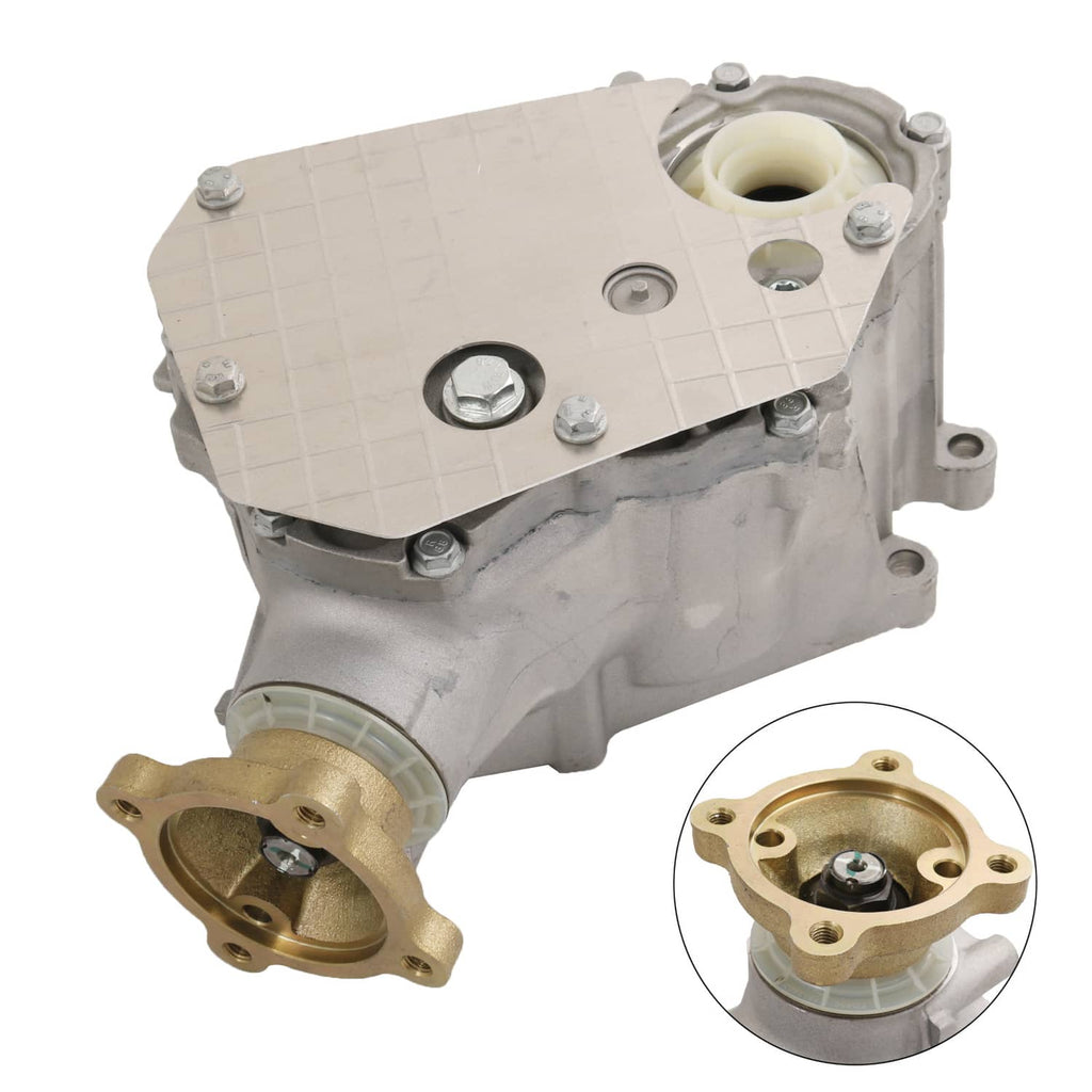 Transfer case PTO unit with heat shield cover and brass mounting flange