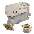 Transfer case PTO unit with heat shield cover and brass mounting flange