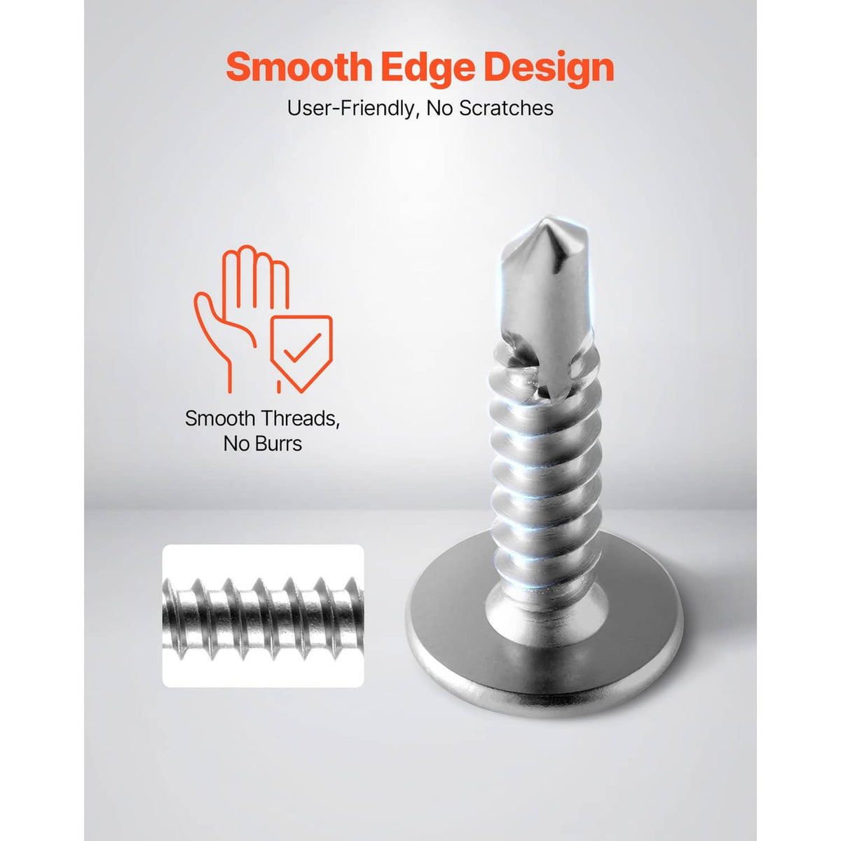 Self-drilling screws with smooth threads and washer head, hex/Phillips drive