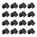 Black rectangle plastic tubing post end caps, multiple pieces, textured non-slip surface