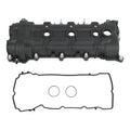Black engine valve cover assembly with bolt holes and separate valve cover gasket