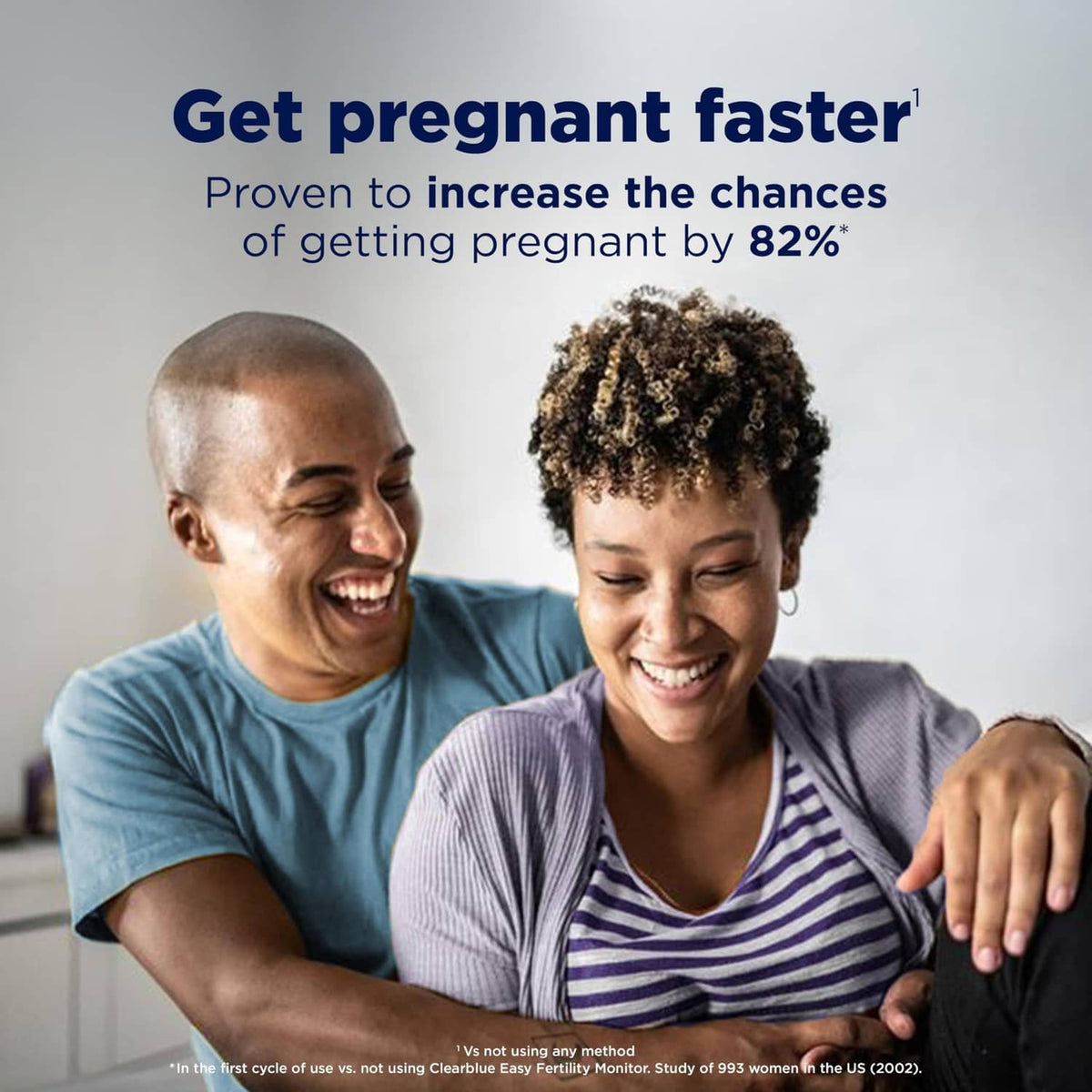 Fertility monitor marketing scene with two smiling women in a clinic