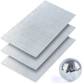 Self-adhesive silver mirror mosaic tile sheets, 5mm grid, overlapping sheets