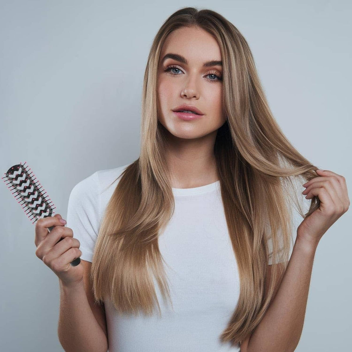 RivetOak Cricket Static Free Fast Flo Color Vent Hair Brush - Quick and So Rad (Red)