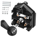 Black forward-reverse switch with F-N-R handle and metal terminals for golf cart control