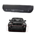 Black front bumper lower skid plate panel with molded center and side ribs