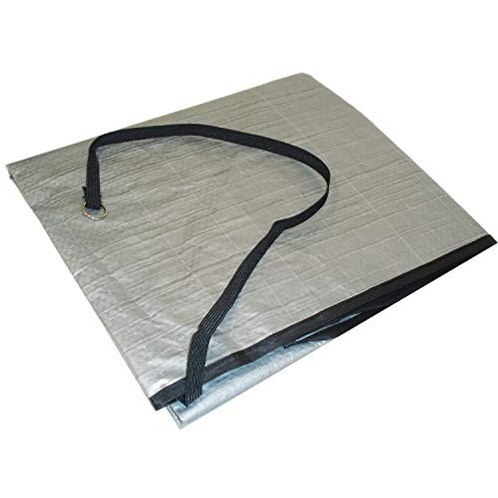 Gray folding window air conditioner cover with black carry handle
