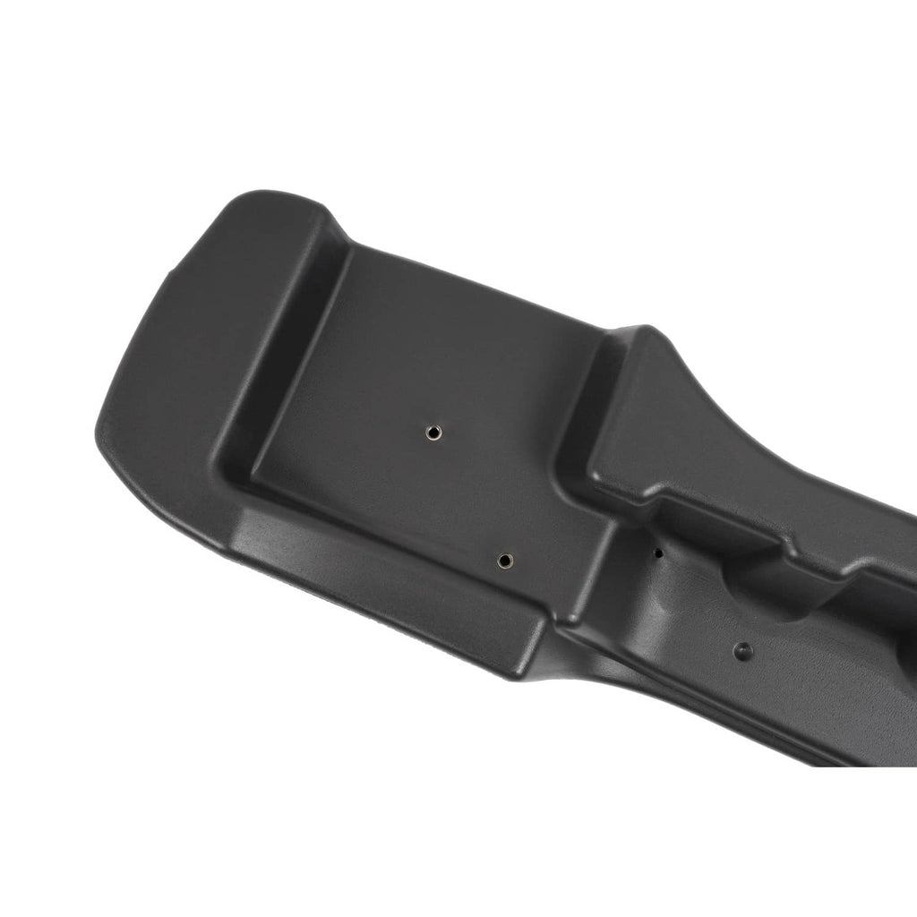 Dark gray bumper mounting underside with screw holes and raised channels