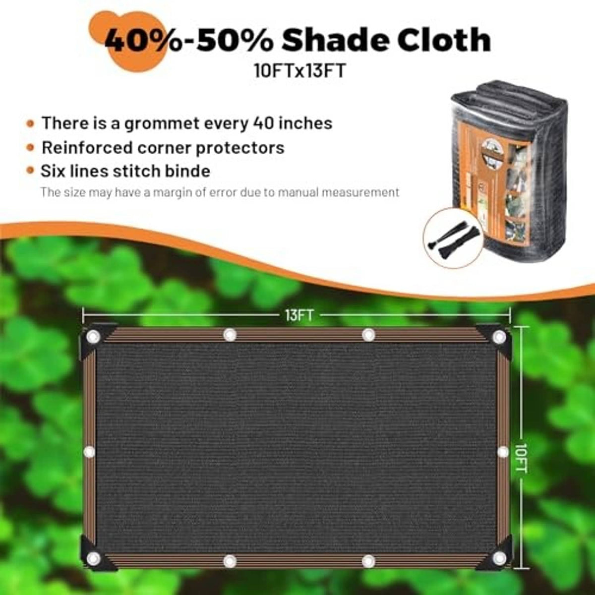 Rectangular dark gray shade cloth with reinforced border and evenly spaced grommets