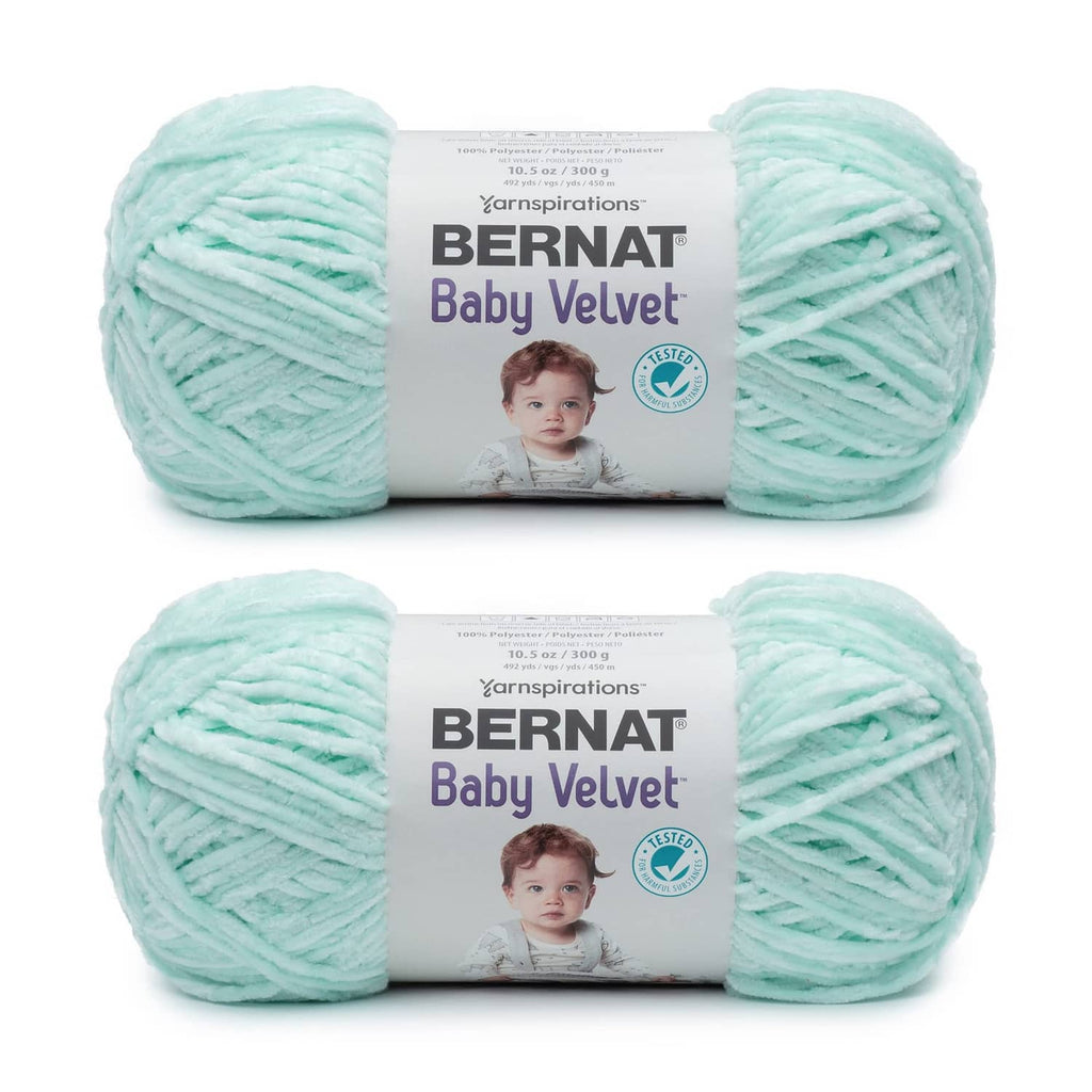 Bernat Baby Velvet yarn 2-pack, mint blue skeins