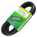 Black mower deck drive belt, coiled rubber loop